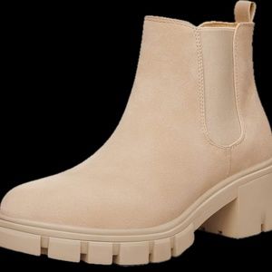 mysoft Chelsea Boots Lug Sole Slip On Chunky Heel
